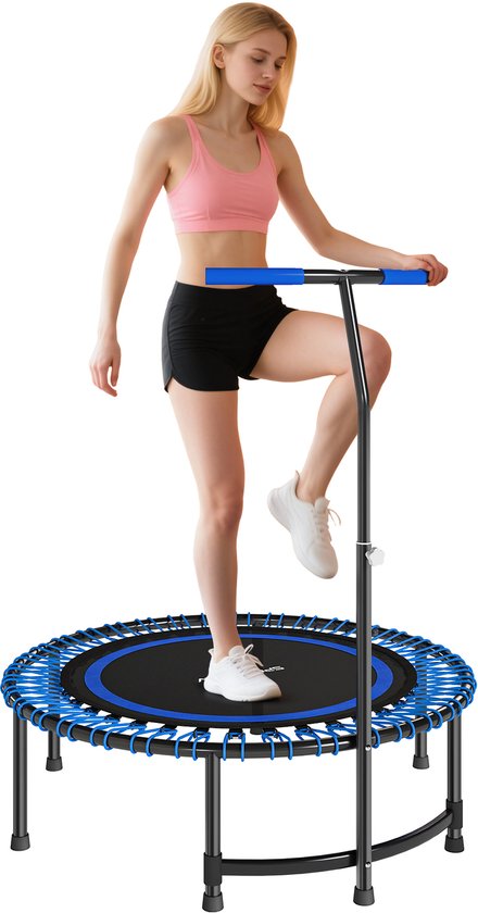 SPORTNOW Fitness Trampoline - Staal, PP - 114x114x132cm - Blauw