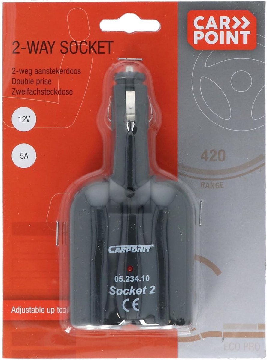 Dubbele Aansluiting voor Auto - 12V Sigaarettenaanstekerplug voor 2 Apparaten