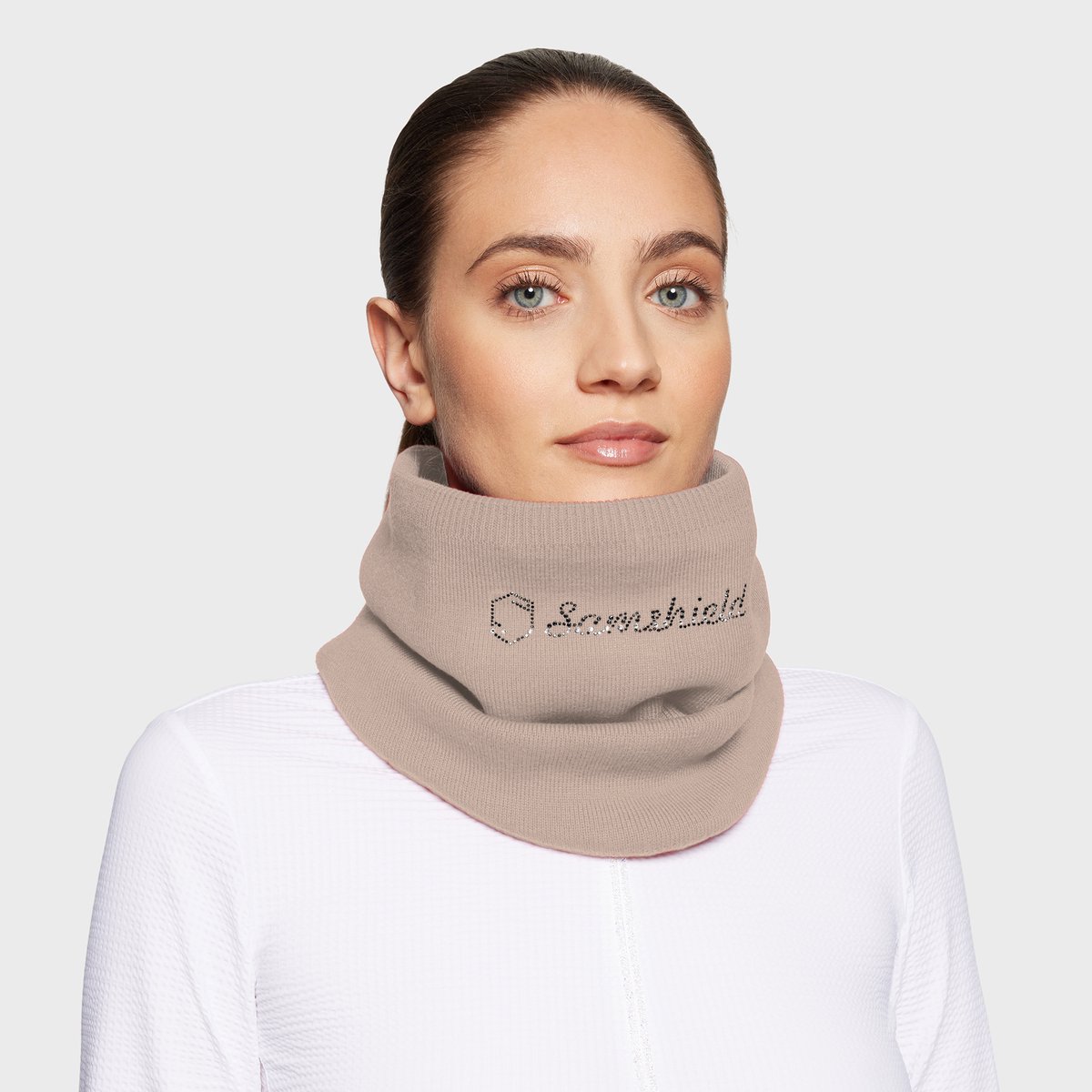 SAMSHIELD NEKWARMER CRYSTAL Lichtbruin