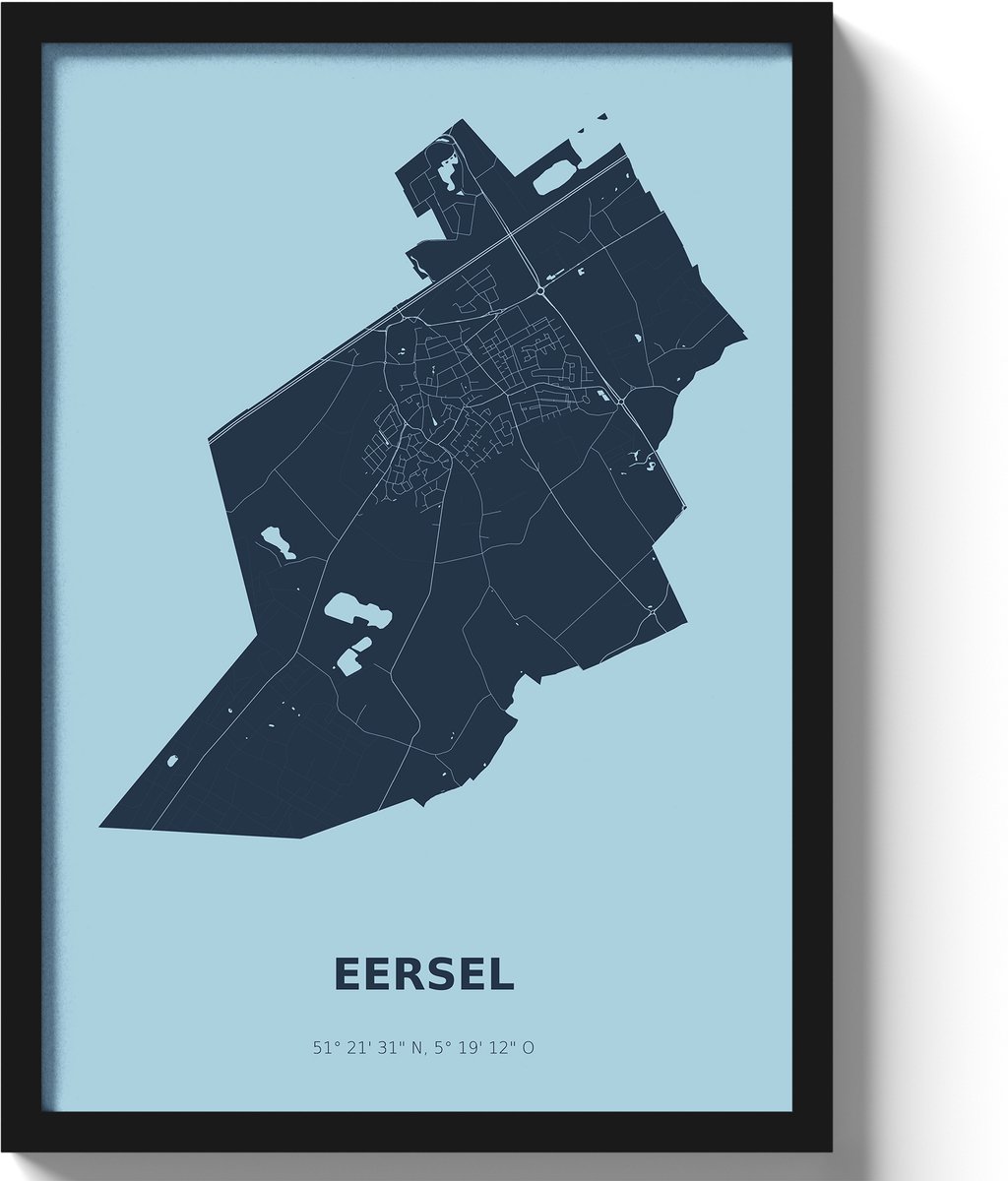 Poster Eersel A3 - 30 x 42 cm - Blauw (Exclusief Lijst)