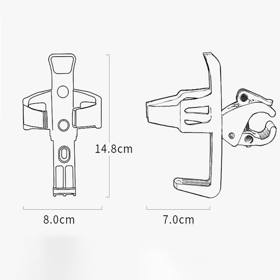 Universele Bidonhouders Fiets - Drinkfleshouder -Bidonhouder voor de fiets - 14.8*8*7 cm - Universele bekerhouder -eenvoudig in richting te verstellen - geen schroeven nodig - geschikt voor motorfietsen en fietsen - rood — afbeelding 2