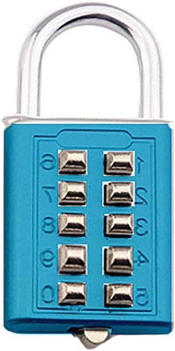 Wachtwoord Hangslot Anti-diefstal Legering 5-Cijferig Combinatieslot voor School Locker Outdoor Poort en Sportscholen Opslag (Blauw)