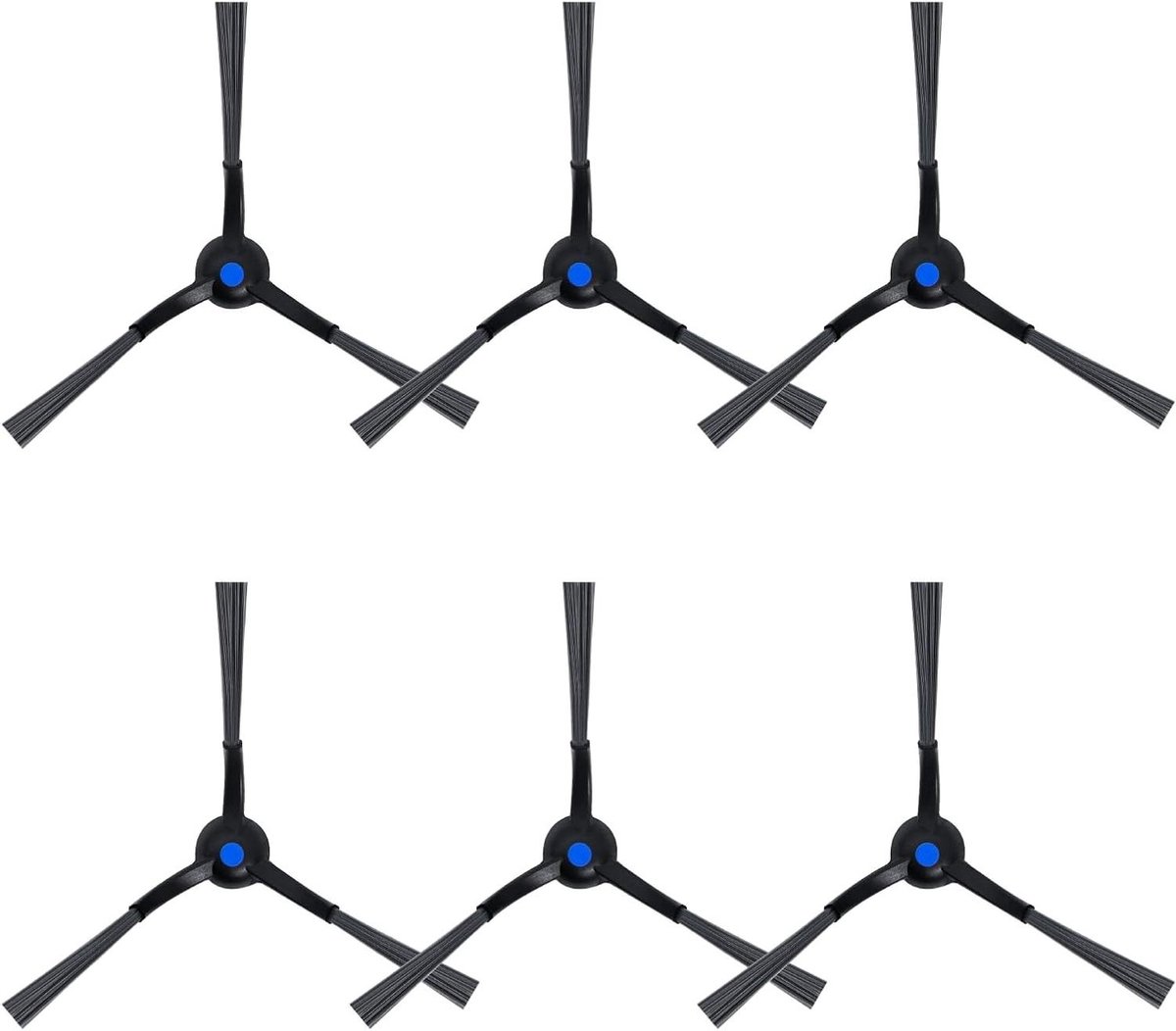 Ronte - Reserveonderdeel zijborstels voor robotstofzuiger, set van 6 - Ecovacs Deebot T50 Pro Omni/T50 Max PRO OMNI/T50 Omni/X8 PRO OMNI/X8 Omni - Stofzuiger accessoires - Duurzame borstels - Vervangingsonderdeel
