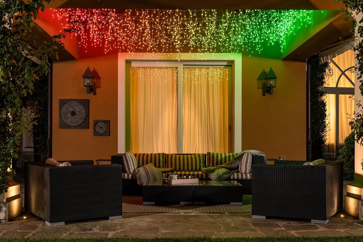 Twinkly Icicle LED Cascade Lichtsnoer 190 LED RGB+Wit 5,5m Transparante Draad - Slimme Verlichting Binnen & Buiten IP44 - Bedien met App & Stem – foto 5