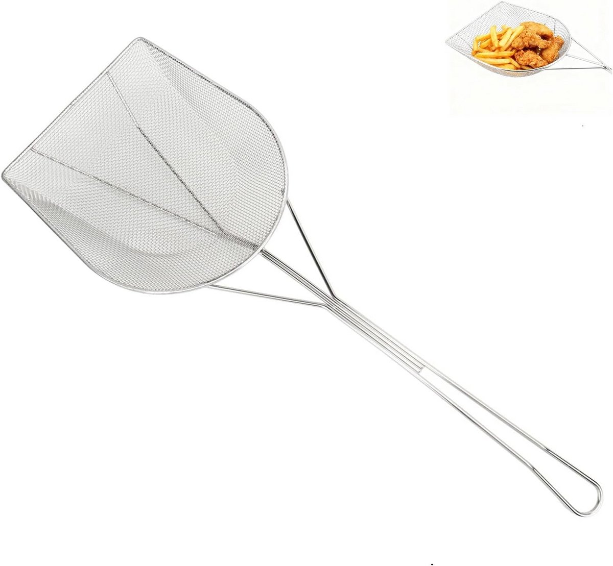 Roestvrijstalen keukenspinzeef spatel 304 RVS 17 x 50 cm