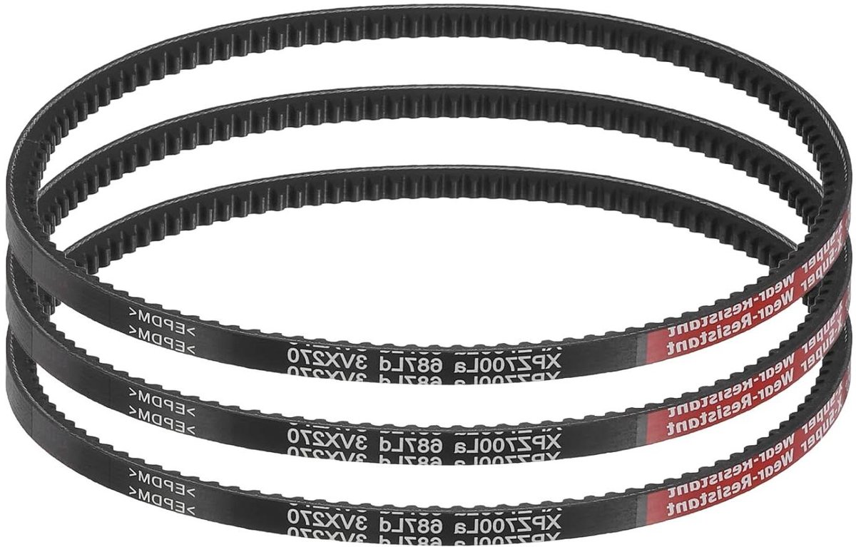 Ronte - EPDM V-riem set van 3 stuks, 10 x 687 - rubberen transportbanden voor automotor, industriële uitrusting.