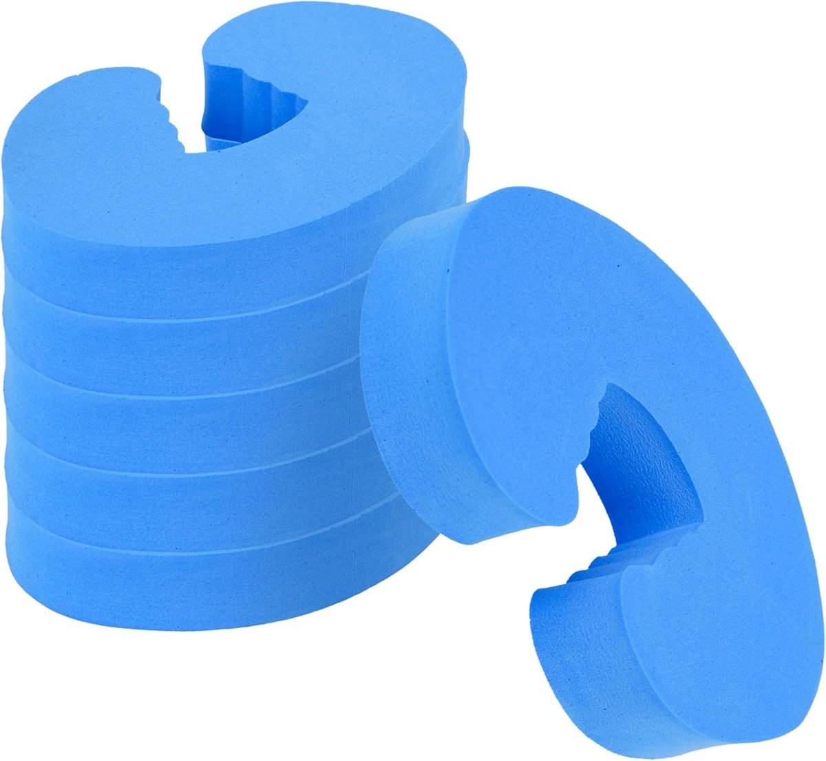 6 stuks deurstoppen voor kinderen en huisdieren in blauwe foam vingerklemmen voor kamer- en schuifdeuren geschikt voor deurdiktes van 25-50 mm