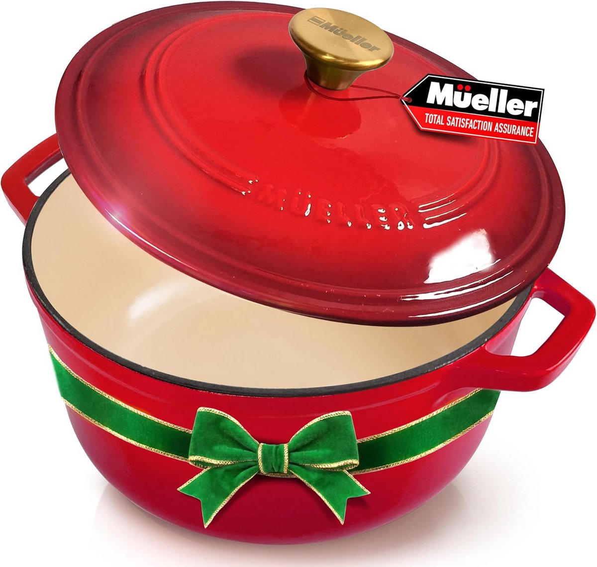 6 liter geëmailleerde gietijzeren braadpan met deksel - rood