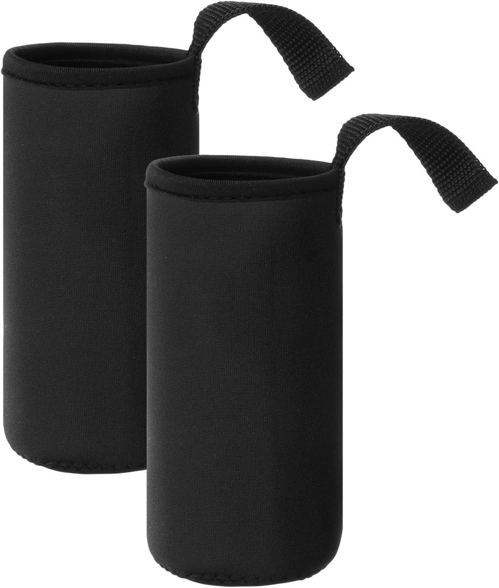 Ronte - Neopreen waterfleshoezen 12 oz - Isolerende draagtas - Drinkfleshoes met handvat - Zwart