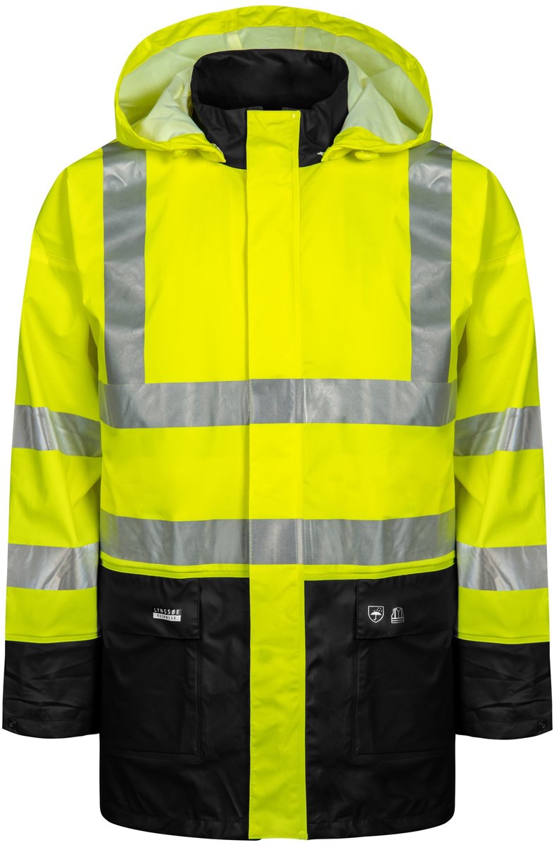 donkerblauwe Hi-Vis regenjas van Lyngsøe Rainwear
