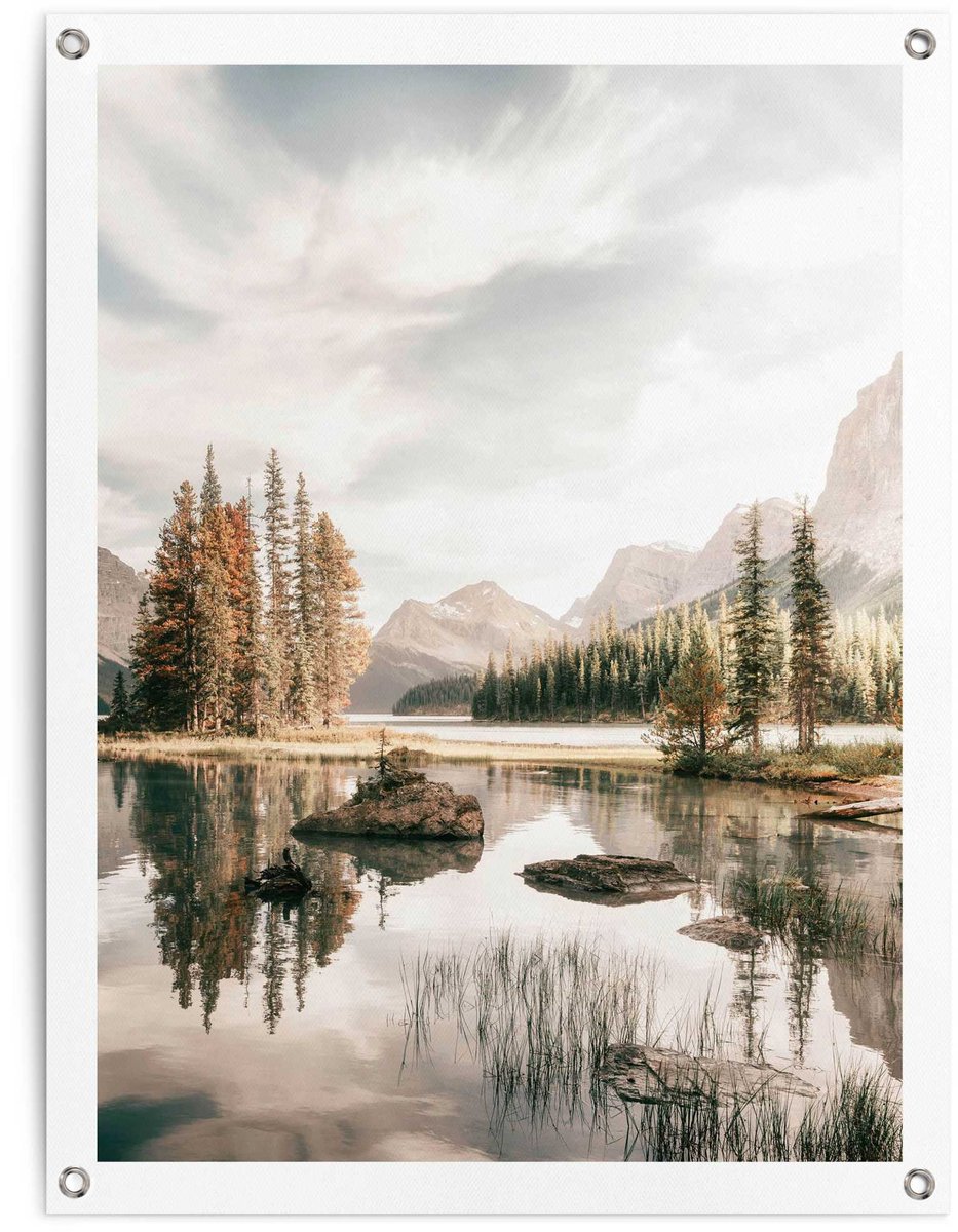 Tuinposter Bergmeer - 80 x 60 - Canvas - REINDERS