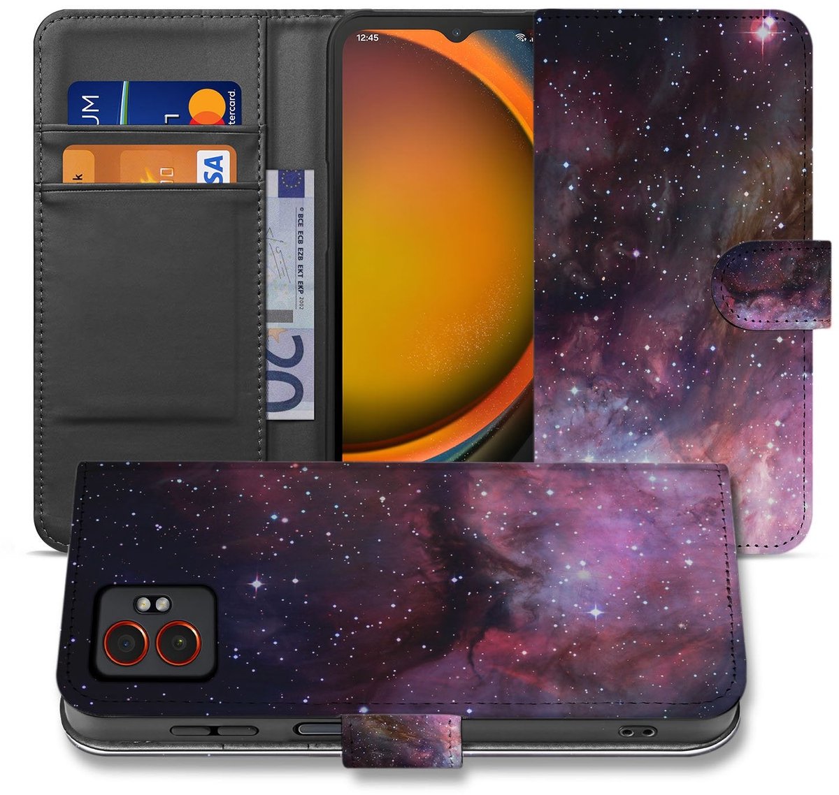 Portemonnee Hoesje Heelal Design Samsung Galaxy Xcover 7 Pro