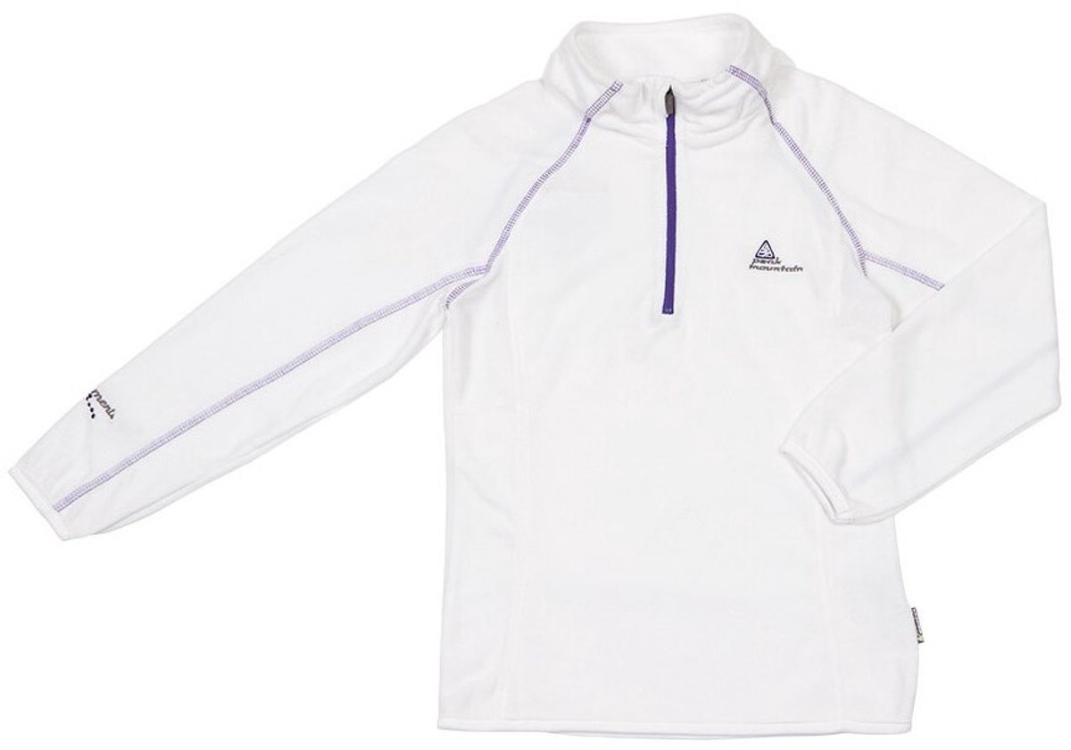 Microfleece sweatshirt met halve rits voor meisjes Peak Mountain Fafine Wit