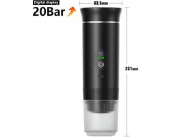 Draadloos Elektrisch - Portabele Espresso Koffiemachine - 3-in-1 Capsule en Poeder - Koffiemaker - Voor Reizigers en Kampeerders