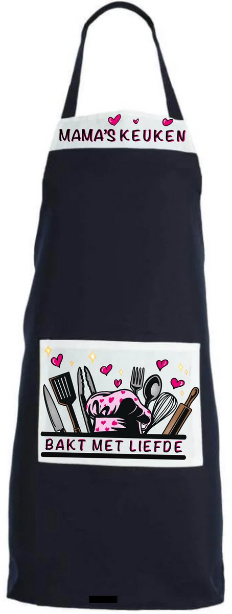 Keukenschort - Moederdag cadeau - Schort mama - Keukenschort mama moederdag - Origineel cadeau moederdag - Cadeau voor bakken - Kookschort dames - Bakschort - Keukencadeau mama persoonlijk - Moederdag cadeau duurzaam - Moederdag -
