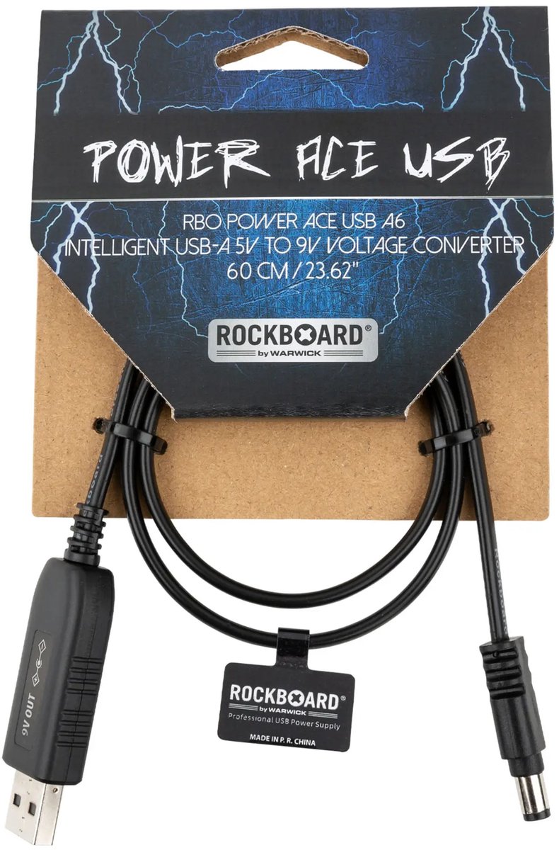 RockBoard Power Ace Intelligent USB-A 5V to 9V Voltage Converter, 60 cm - USB voedingsadapter
