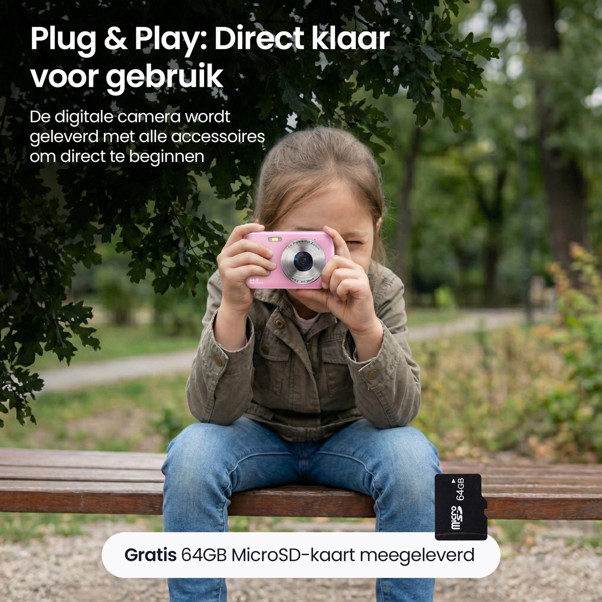 Siltcon® Digitale Camera - Full HD - 64 MP - Fotocamera - Mini Camera - Fototoestel - Vlog Camera voor Kinderen - Compact Camera - Foto & Video - 16x Zoom - Incl. 64GB SD – foto 6