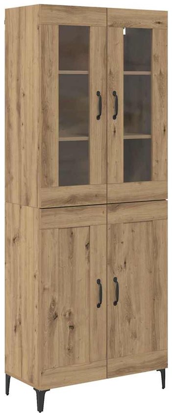 vidaXL Highboard Artisan Eiken 69,5 x 34 x 180 cm Bewerkt