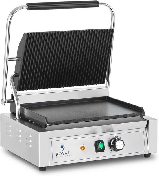 Professionele Panini Toaster 2200W - Elektrische Plancha Gegroefd en Glad