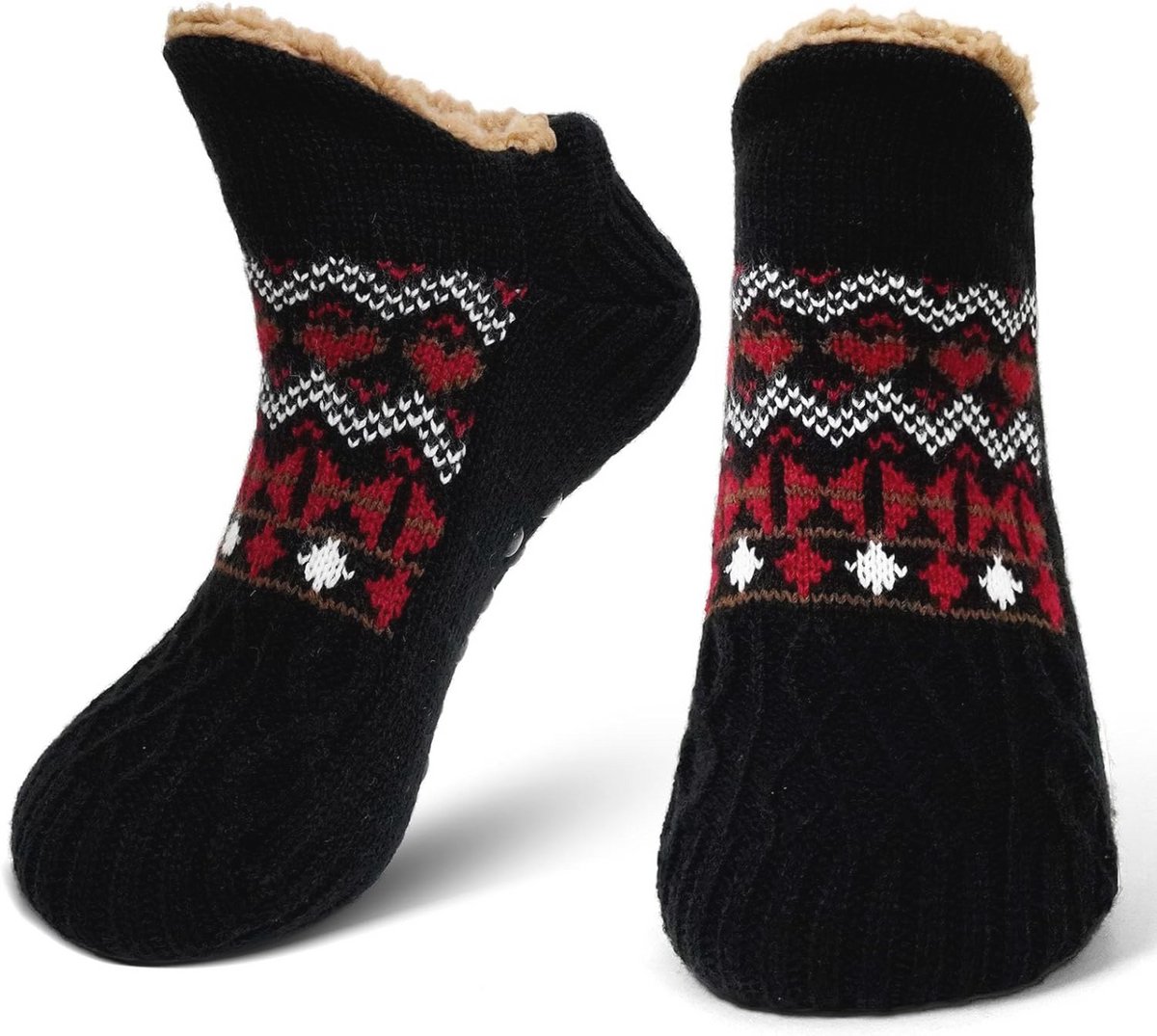 Antislip pantoffels voor heren - Warme thermische wintersokken en bontfleece schoenen voor het perfecte Kerstcadeau (maat 39-46)