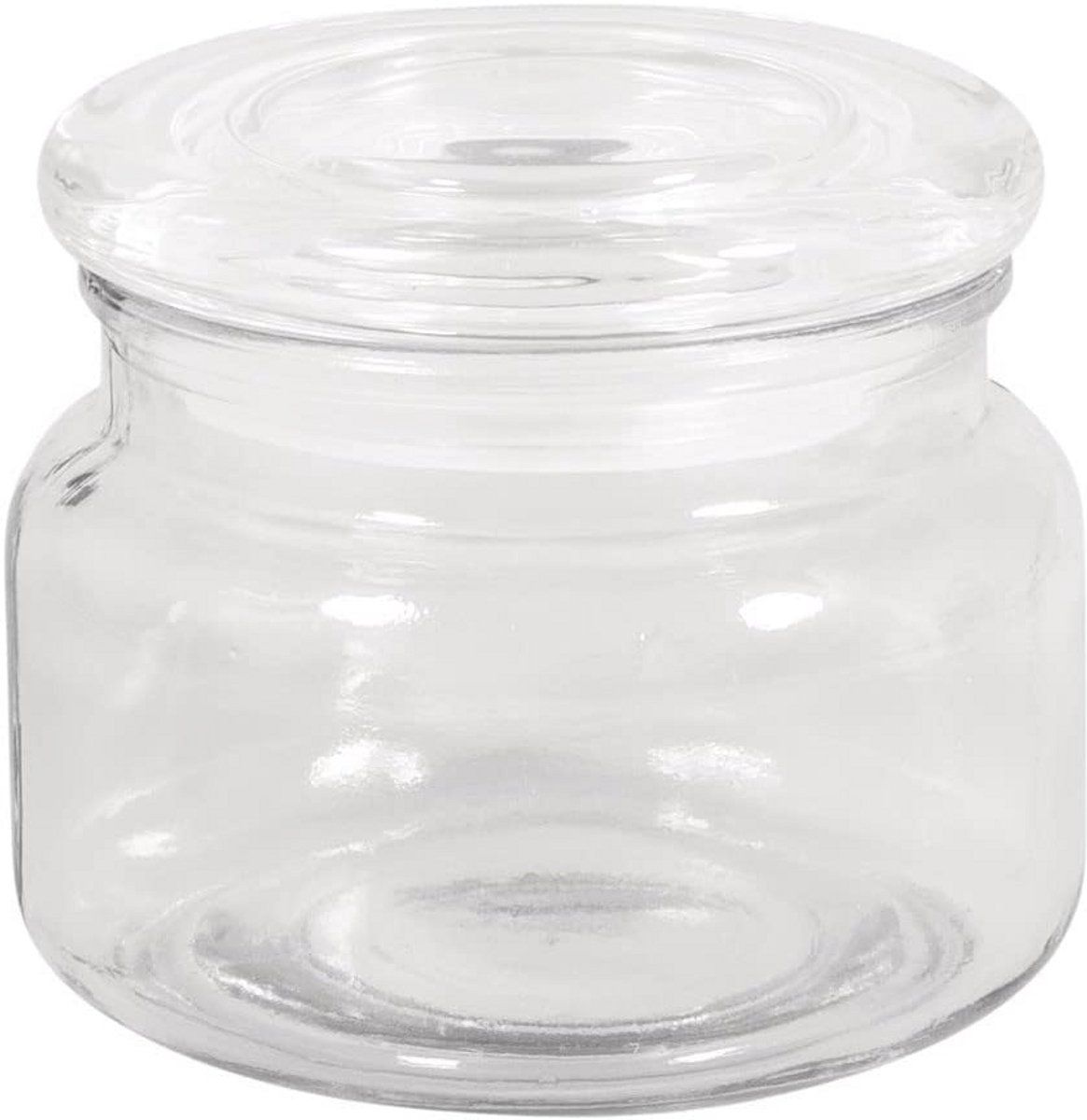Opslagpot met Glazen Deksel - 10 cm, 320 ml, Wit