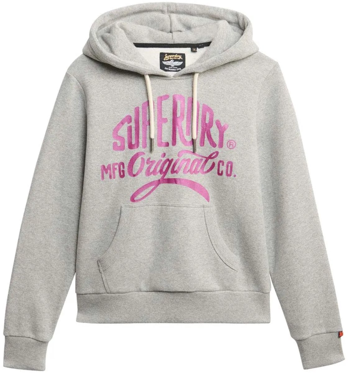 Superdry MFG Original Metallic Hoodie Dames Hoodies Grijs