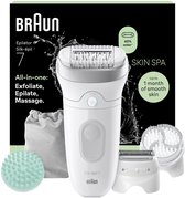 Braun Silk·épil 7 SkinSpa 7-081 - Wet & Dry Epilator - Langdurig Gladde Huid - Brede Kop - Massagepad, Ladyshave Scheerkop en Trimmerkam