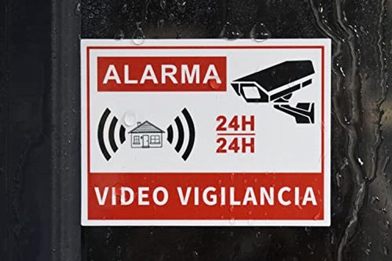 Video Surveillance Sticker Teken voor Thuis - Business Camera Alarmsysteem Stickers (10 Stuks) — afbeelding 2
