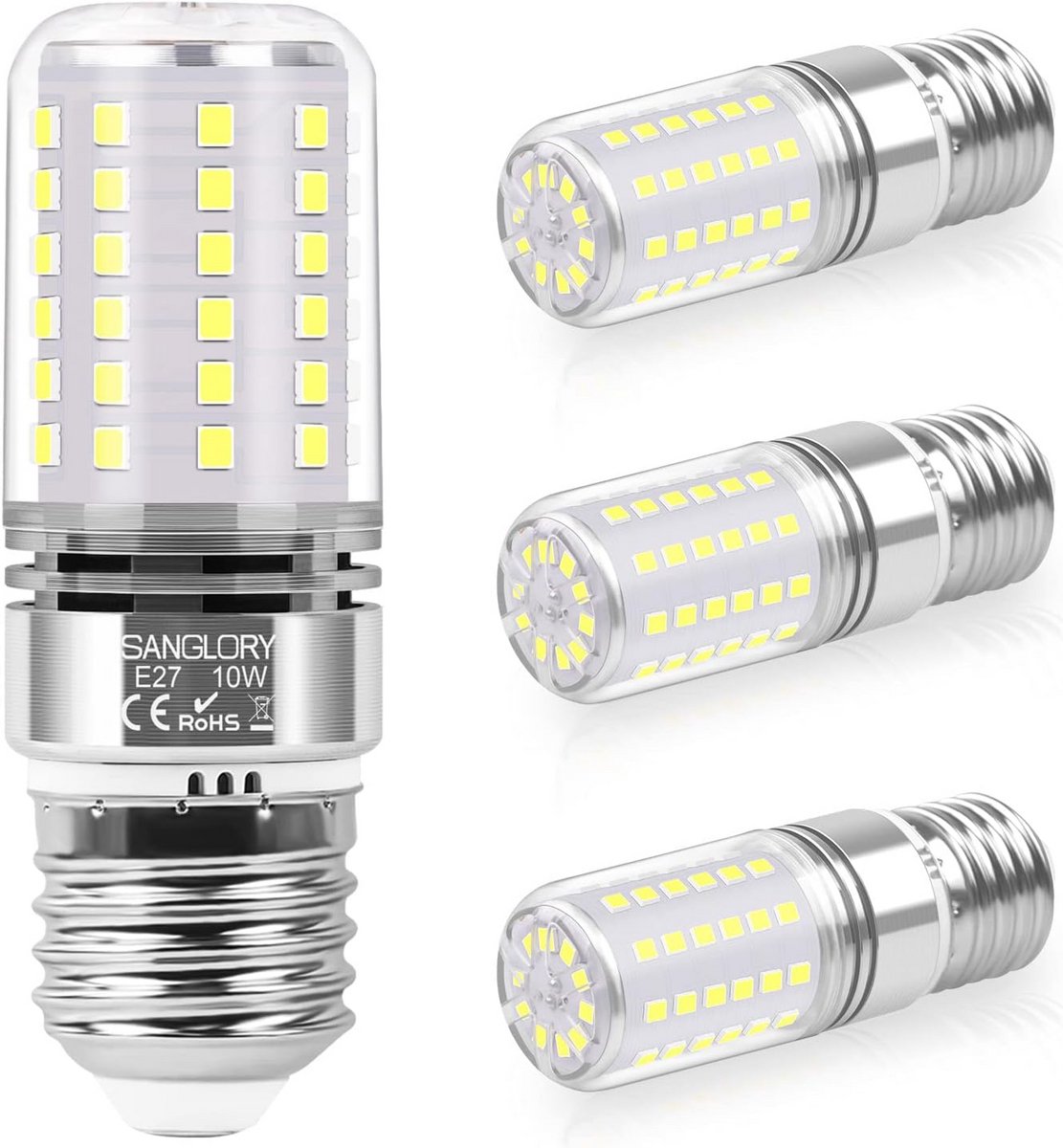LED Gloeilampen E27 10W 6000K Koud Wit - 4 Stuks
