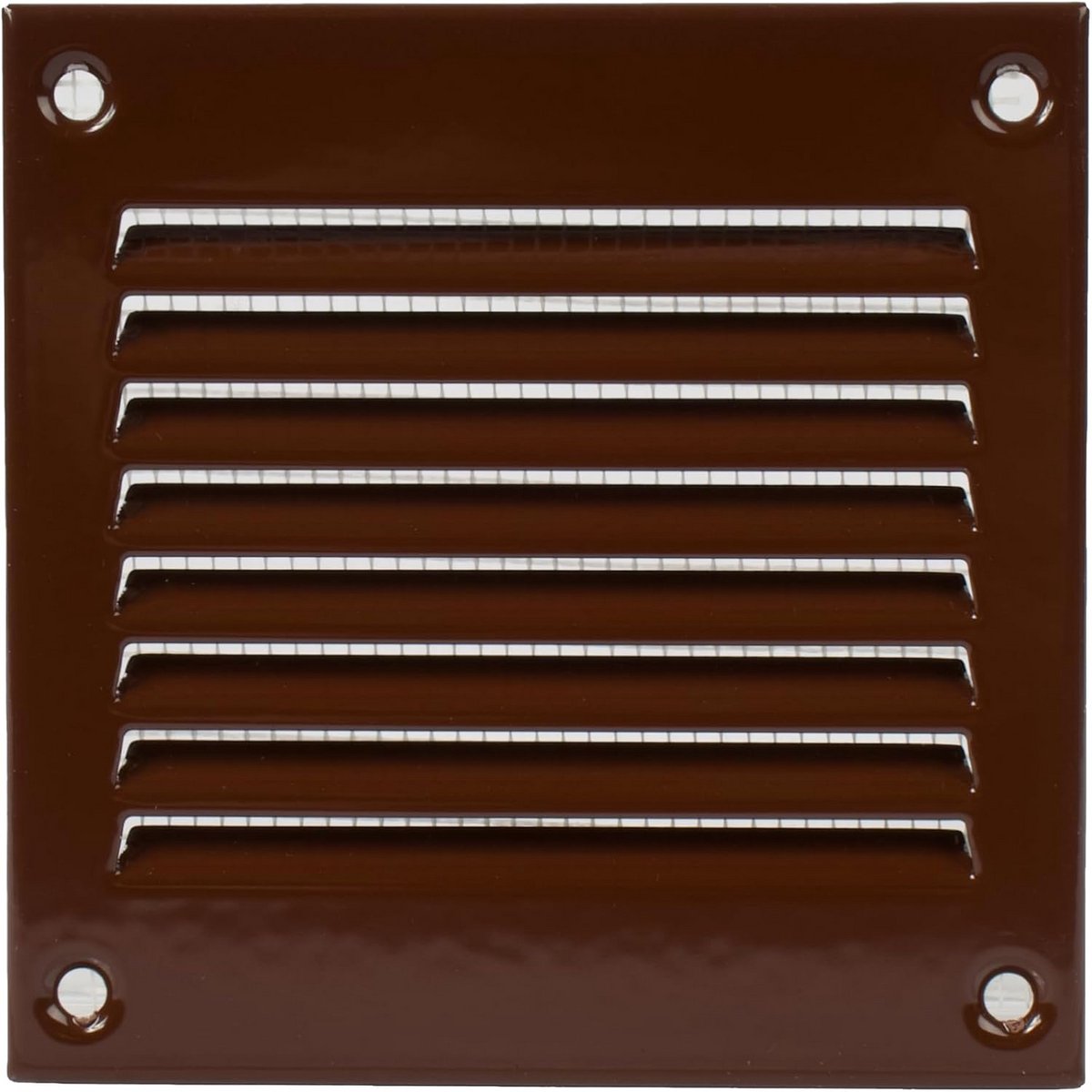 Ronde Luchtrooster met Insectenhor voor Binnen en Buiten - 10x10 cm - Bruin Staal
