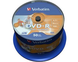 DVD-R 4,7 GB 16x - Bedrukbare Schijf - 50 Stuks Spindle