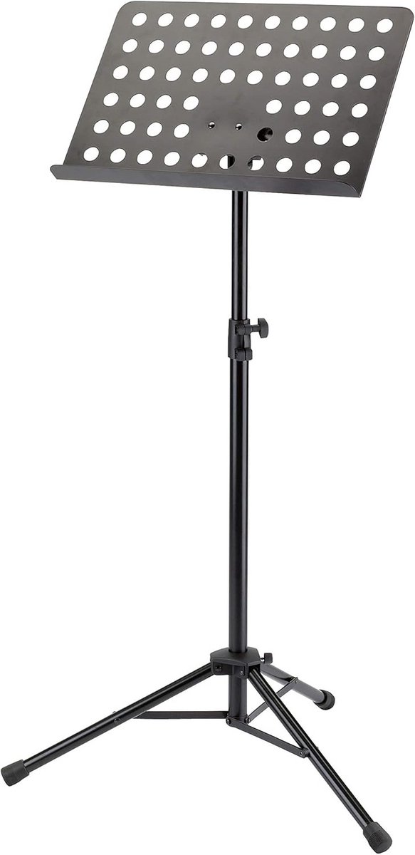 Uittrekbare muziekstandaard 74-127 cm met geperforeerde tablet voor bladmuziek