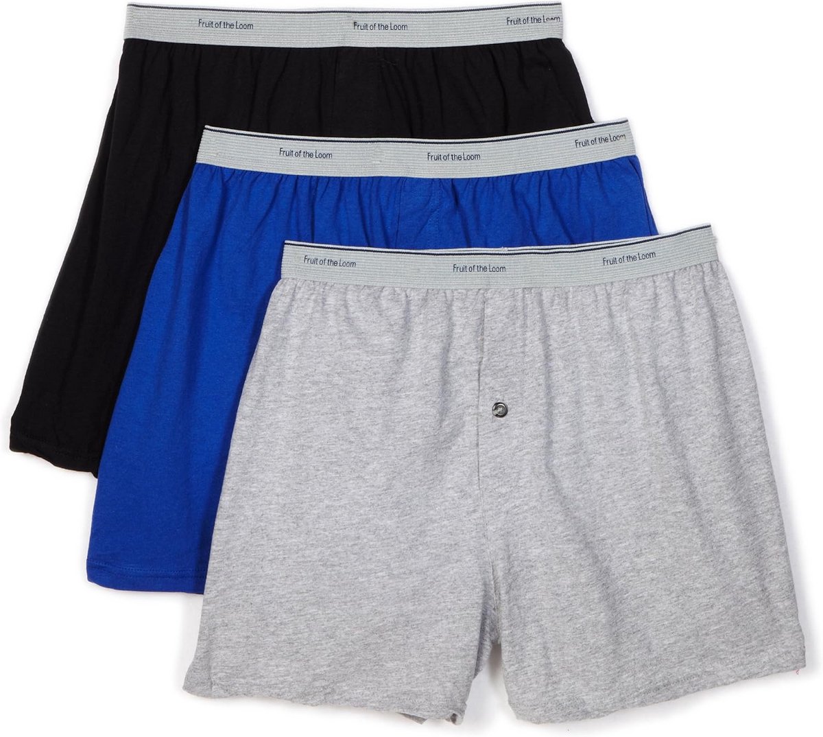 Knit Boxer Shorts voor Heren met Exposed Tailleband - Assorted (3-Pack)