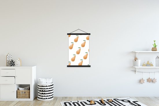 Porte-affiche avec affiche - Affiche scolaire - Poires - Aquarelle - Modèles - 60x90 cm - Lattes noires