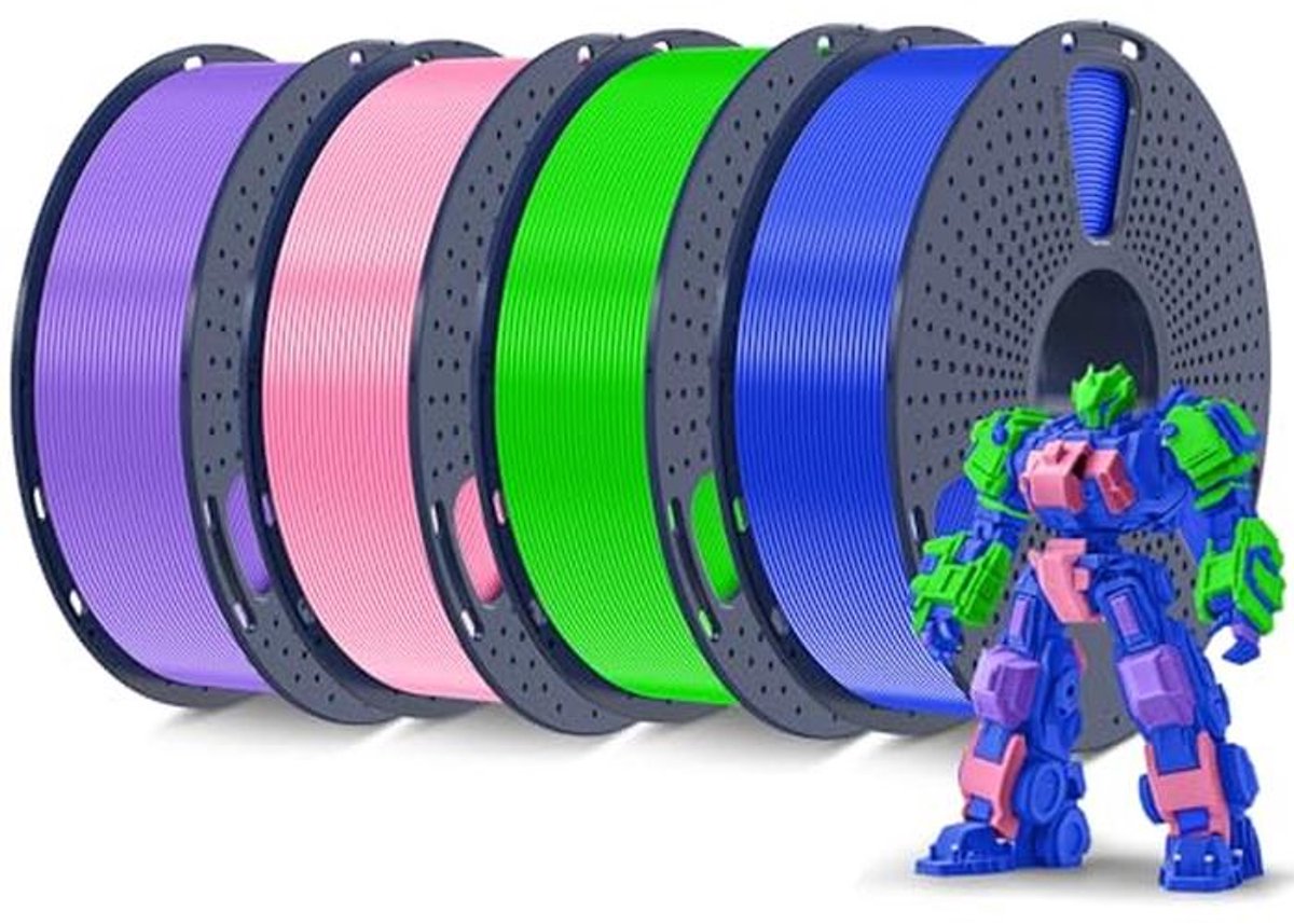 1,75 mm PLA+ Filament 4 kg voor 3D-printer - Sterker en Betrouwbaar - Perfecte Maatnauwkeurigheid en Levendige Kleuren