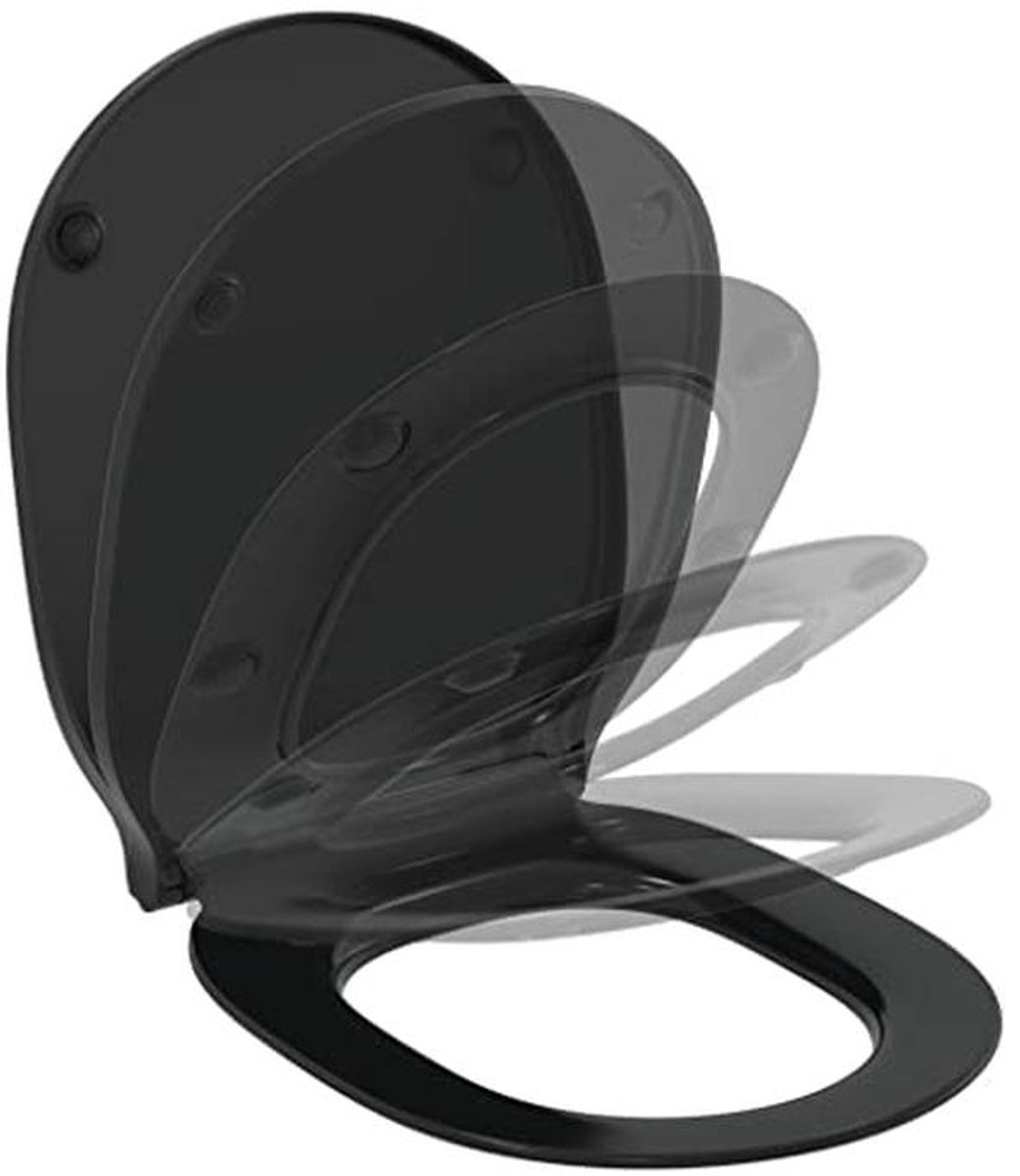 Toiletbril met Soft Close en Wrapover - Zwart
