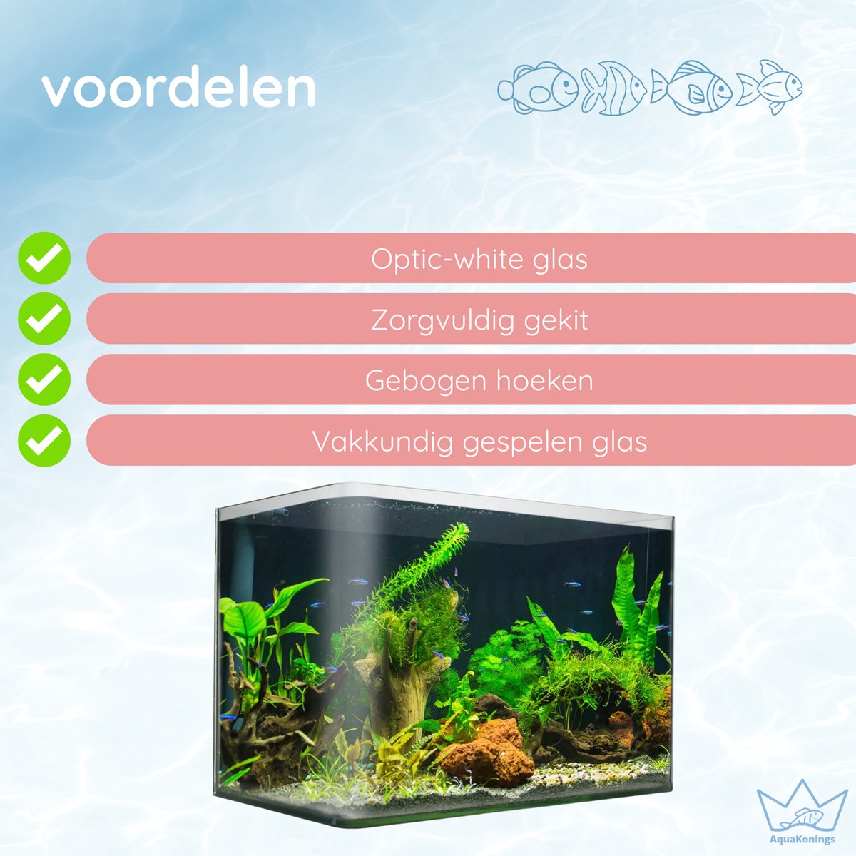 AquaKonings Aquarium 16L met afgeronde hoeken thumbnail 2