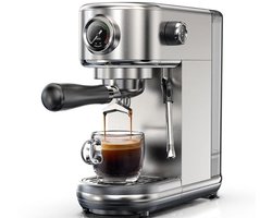 Sensova Espressomachine 20 Bar Semi-Automatisch Koffiezetapparaat voor Espresso en Cappuccino - Instelbare Temperatuur Warm/Koud - Super Slank Design - Geschikt voor Gemalen Koffie, Roestvrij Staal