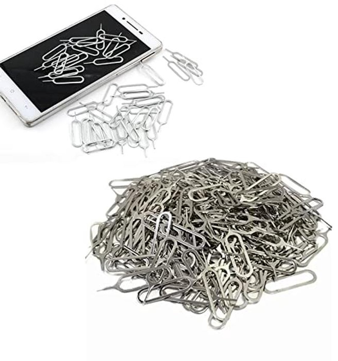SIM-kaartnaald en mini-SD-kaart verwijderingsgereedschap - 300 stuks - Universeel compatibel met smartphones en tablets