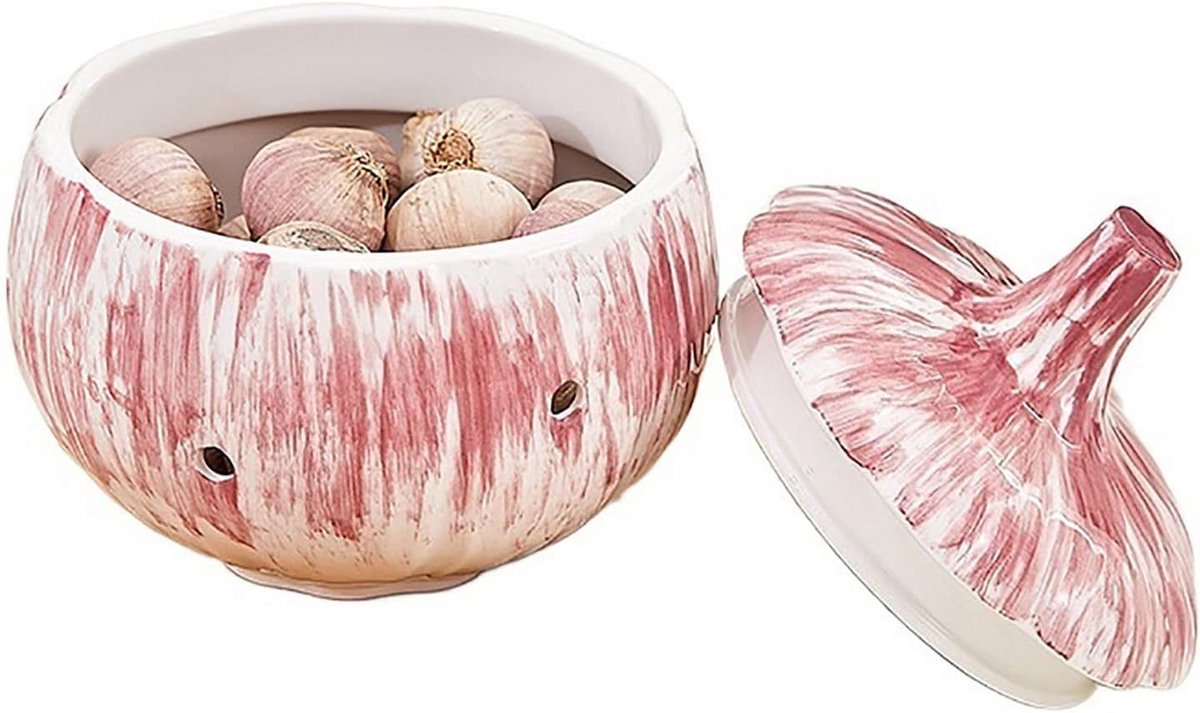 Aroma-Dichte Opbergpot voor Uien, Knoflook en Gember - Keukenorganizer Rood