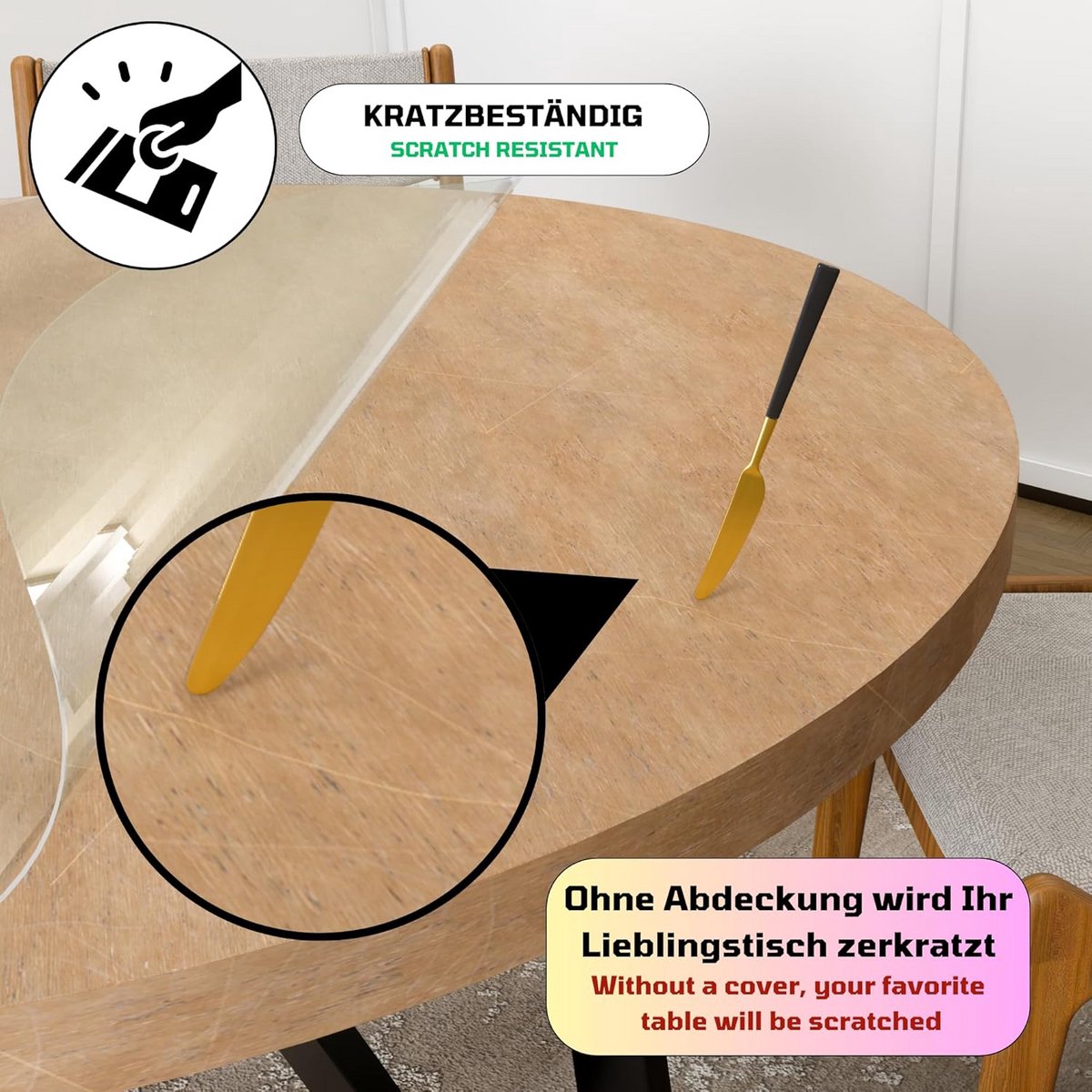 Transparant Tafelkleed Rond 2mm Dik - Beschermende PVC Folie Tafel Onderlegger Op Maat