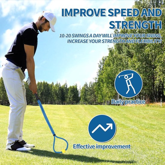 Rope Swing Trainer voor Golfers - Draagbare Trainingshulp - Golf Warming-Upuitrusting - Krachtbeheersing - Snelheidsverbetering - Blauw van Merkloos — afbeelding 4