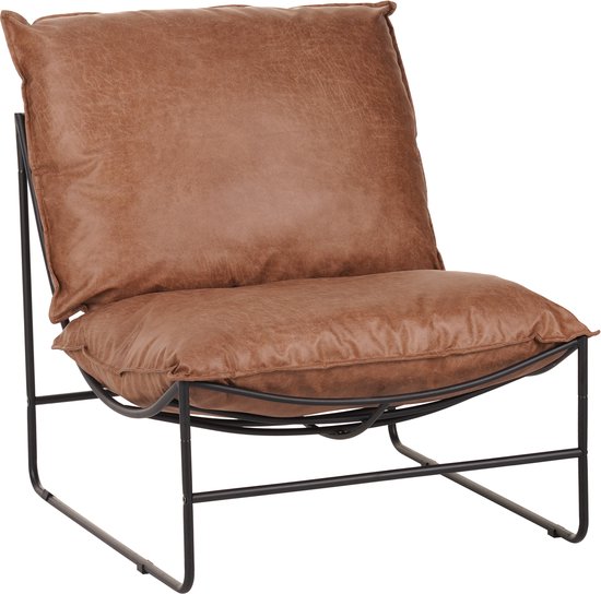 Colenis® - Sofa Relax Fauteuil – Cognac – Soft-Touch Bekleding – Metaal Frame
