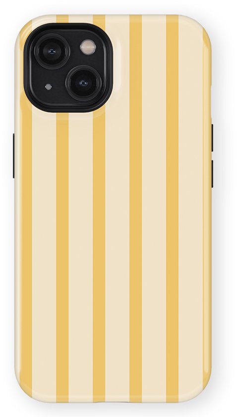Mobiq - Stripes Backcover avec Magsafe adapté pour iPhone 14 - Vanilla Drop
