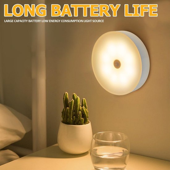 Oplaadbare Mini LED Nachtlampjes Draadloos, 2 Stuks Warm Wit Dimbare Wandlamp voor Trappen, Kast en Gang — afbeelding 2