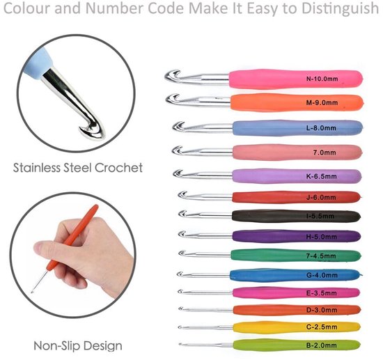 IMPERATORIS® Creative Haakpakket/Haken pakket 14 stuks - Inclusief Breinaalden - Voor Volwassenen en Beginners van IMPERATORIS® — afbeelding 5