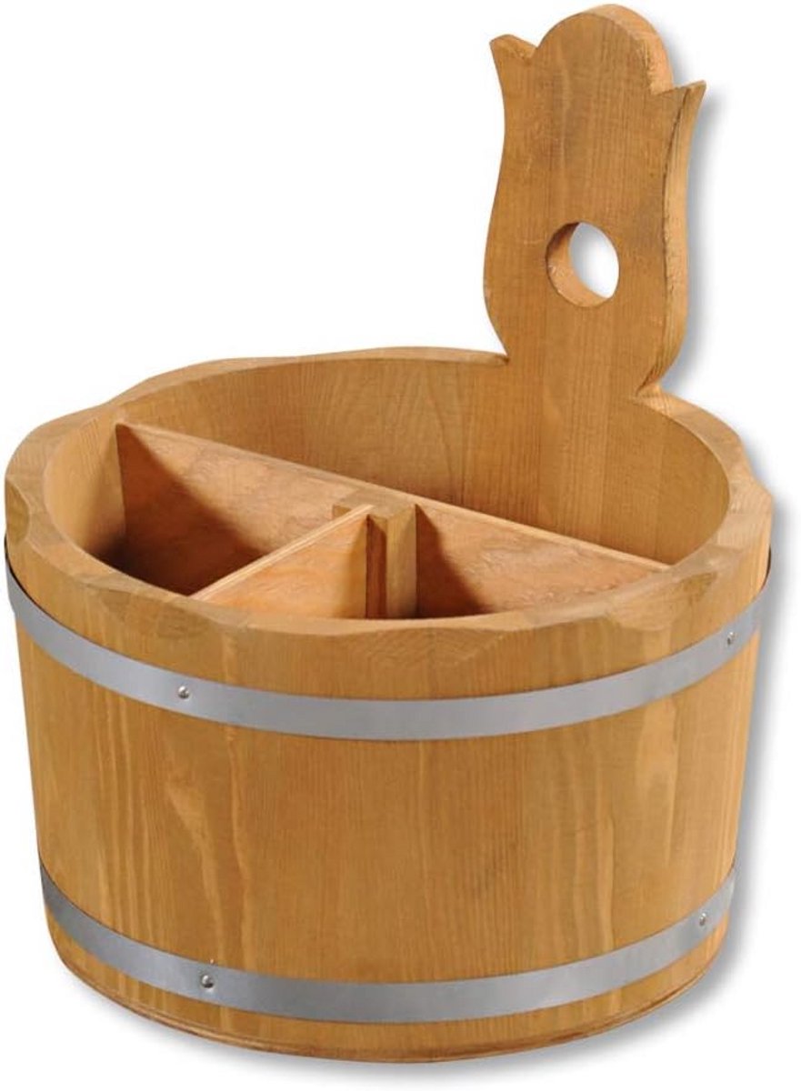 Opbergbox / Bestekbak Ø 17 cm - Houten Organisator voor Keuken