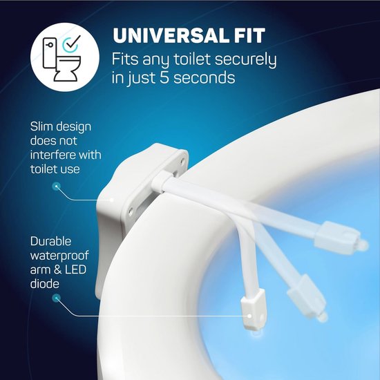 Decoratief Nachtlampje Met Bewegingssensor Voor Op Het Toilet - LED Badkamerverlichting Ideeën Voor Cadeaus van Gadgy — afbeelding 5