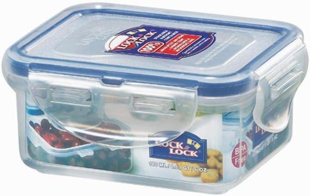 Rechthoekige Opbergdoos 0,18L - Blauw Translucent, Veilig en Vaatwasmachinebestendig