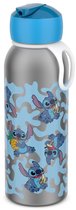Bouteille isotherme Mepal Flip-up Campus - 350 ml - 12 heures au froid / 9 heures au chaud - Gourde avec paille pour enfants - Stitch